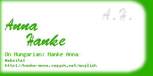 anna hanke business card